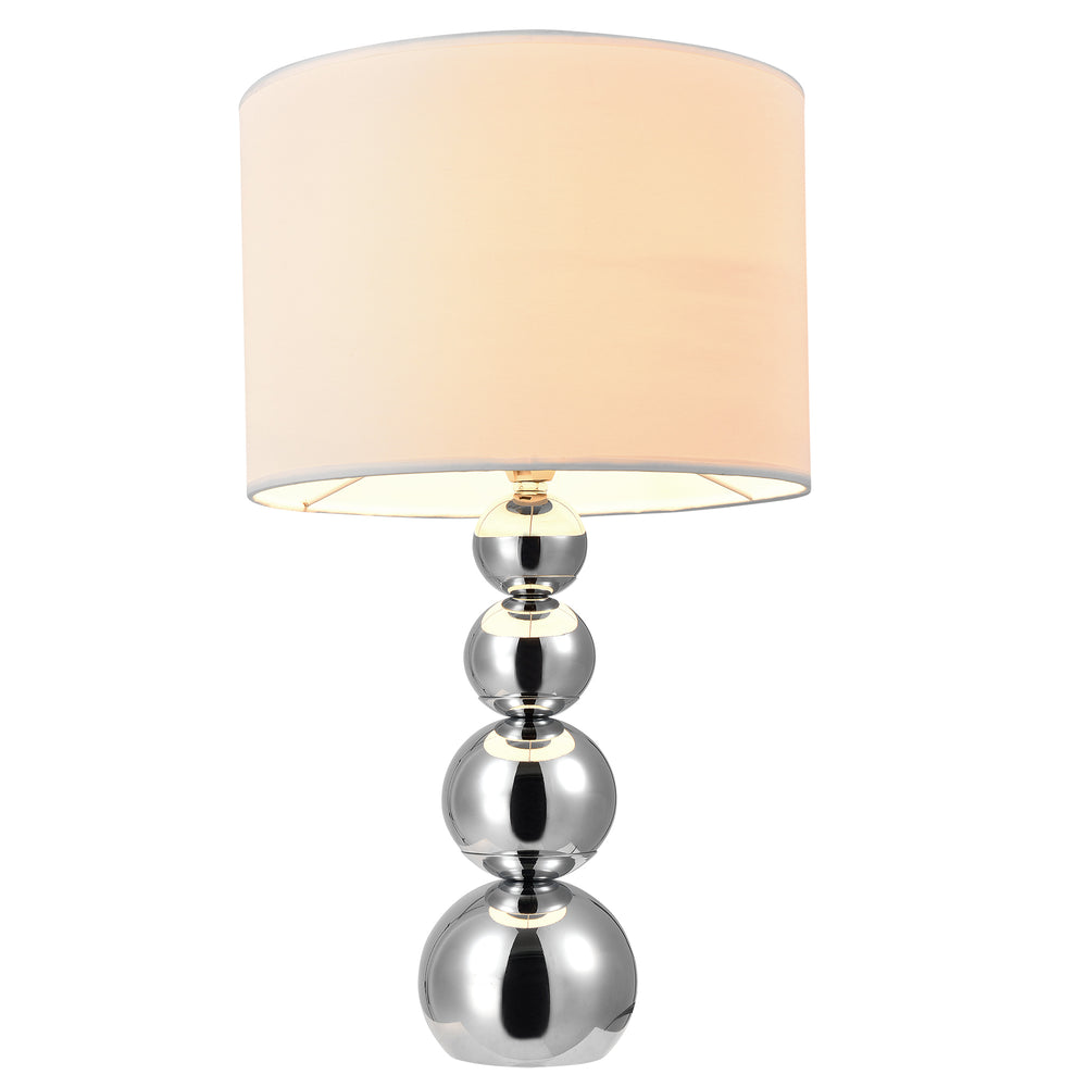 Lampada da tavolo Snow 1x E14 Ø25x43cm Cromo Bianco