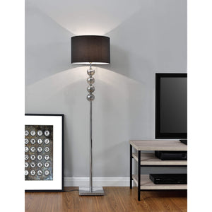 Stehlampe Spheridern 1x E27 Ø37.5 x 155cm Chrom/Schwarz
