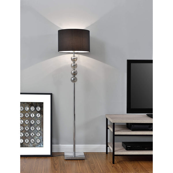 Stehlampe Spheridern 1x E27 Ø37.5 x 155cm Chrom/Schwarz