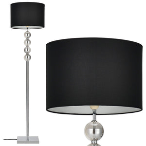 Stehlampe Spheridern 1x E27 Ø37.5 x 155cm Chrom/Schwarz