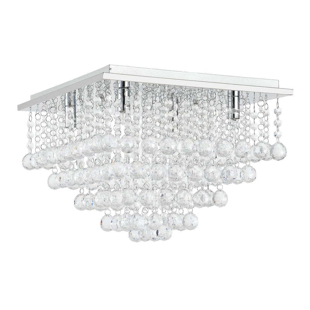 Lampada da soffitto in cristallo, plafoniera, lampadario 38x38cm