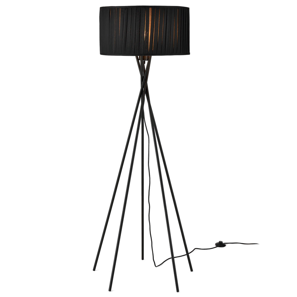 Floor lamp Black Mikado 1x E27 48x155cm Black