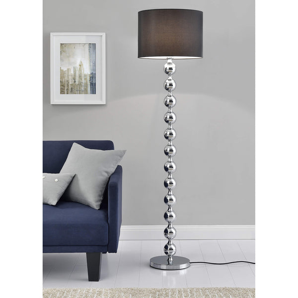 Stehlampe Spheric Black D:48x155cm Schwarz/Chrom