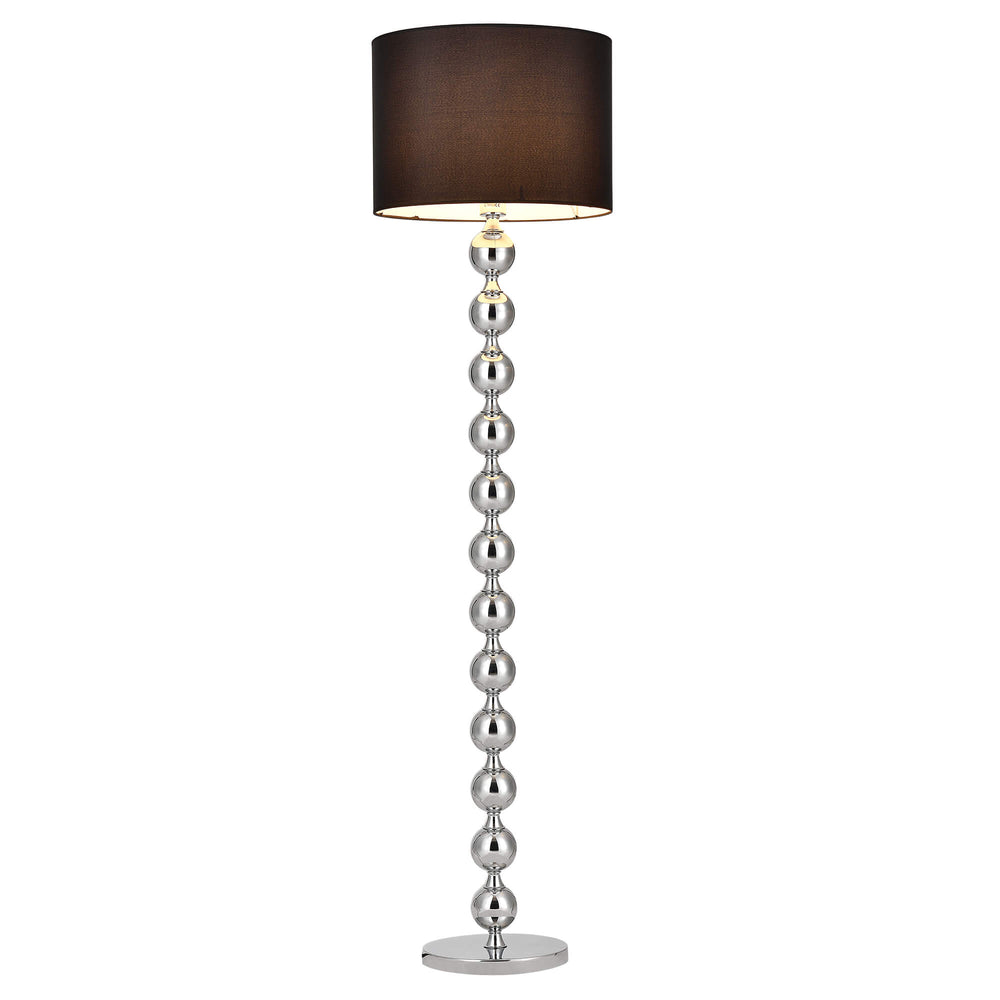 Floor lamp Spheric Black D:48x155cm Black/Chrome