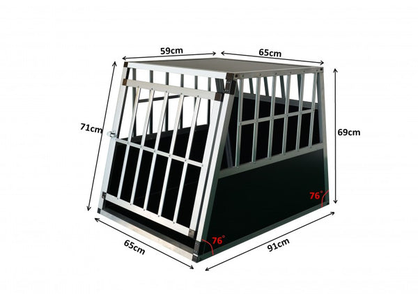 Alu Hundebox mit geneigter Rückseite, gross