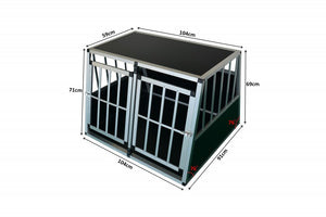 Caisse de transport double pour chiens en aluminium avec dossier incliné, grande