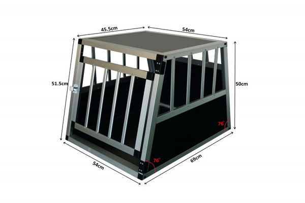 Alu Hundebox geneigte Rückseite klein hellbraun