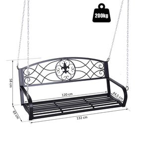 Hängebank Gartenschaukel Schaukelbank 2-Sitzer mit Ketten Metall