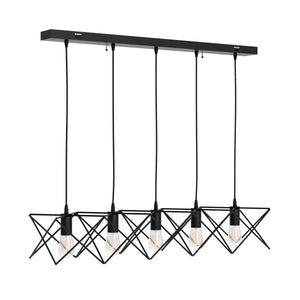 Hängelampe SOLARA 5 Lampen schwarz