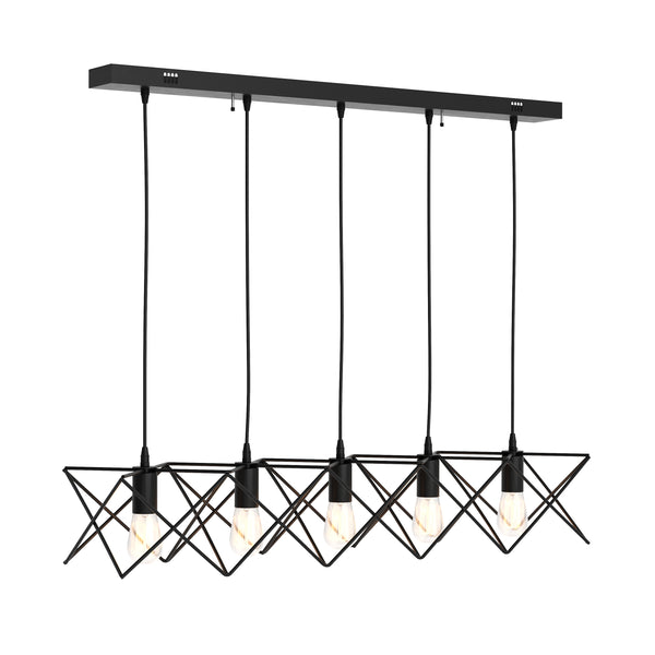 Hängelampe SOLARA 5 Lampen schwarz