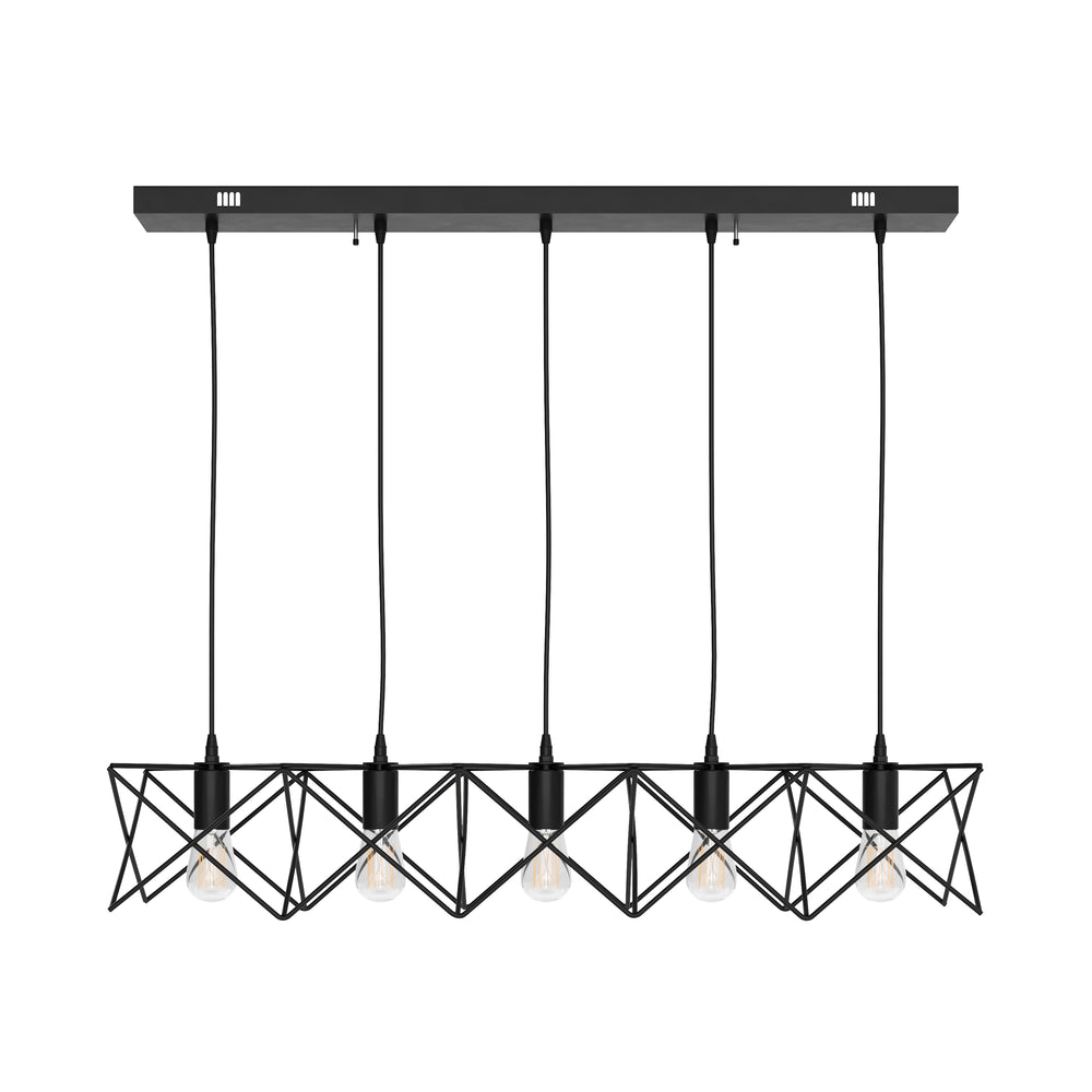 Hängelampe SOLARA 5 Lampen schwarz