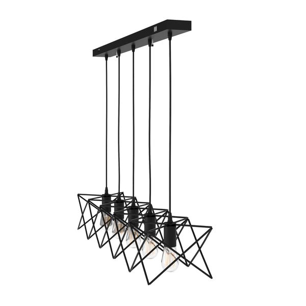 Hängelampe SOLARA 5 Lampen schwarz
