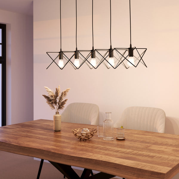Hängelampe SOLARA 5 Lampen schwarz