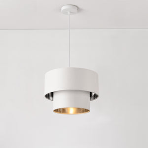 Hängeleuchte Lopar Ø 30cm Weiss Silber