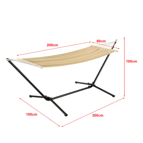 Hängematte 'Surte' mit Gestell 200x100cm Beige
