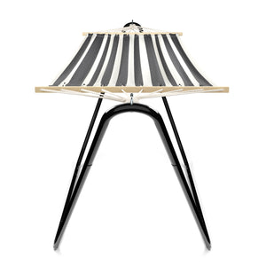 Hängematte mit Gestell 280 cm schwarz/weiss