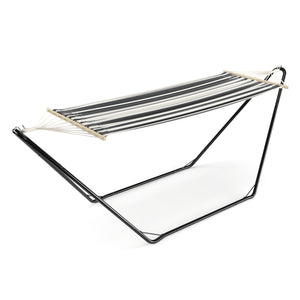 Hängematte mit Gestell 280 cm schwarz/weiss