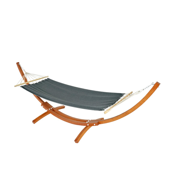 Hängematte mit Gestell FSC-zertifiziert 320cm braun, Matte grau