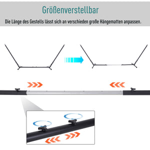 Hängemattengestell Hängemattenständer 308-380cm Metall
