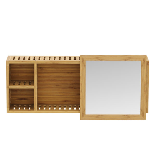 Spiegelschrank Badezimmer Bambus CLARO 80 x 17 x 30 cm natur