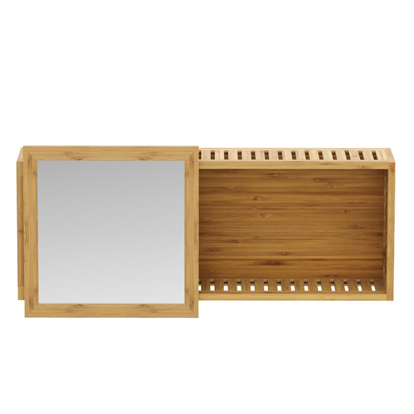 Spiegelschrank Badezimmer Bambus CLARO 80 x 17 x 30 cm natur