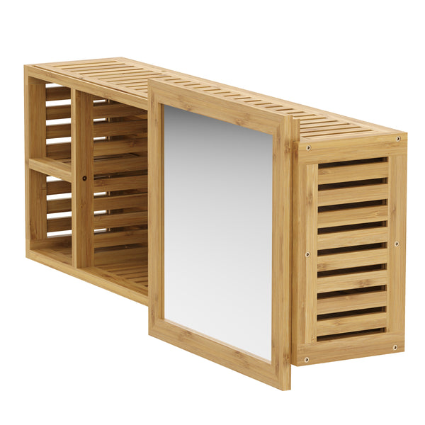 Spiegelschrank Badezimmer Bambus CLARO 80 x 17 x 30 cm natur