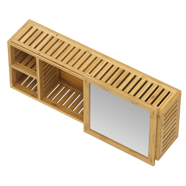 Spiegelschrank Badezimmer Bambus CLARO 80 x 17 x 30 cm natur