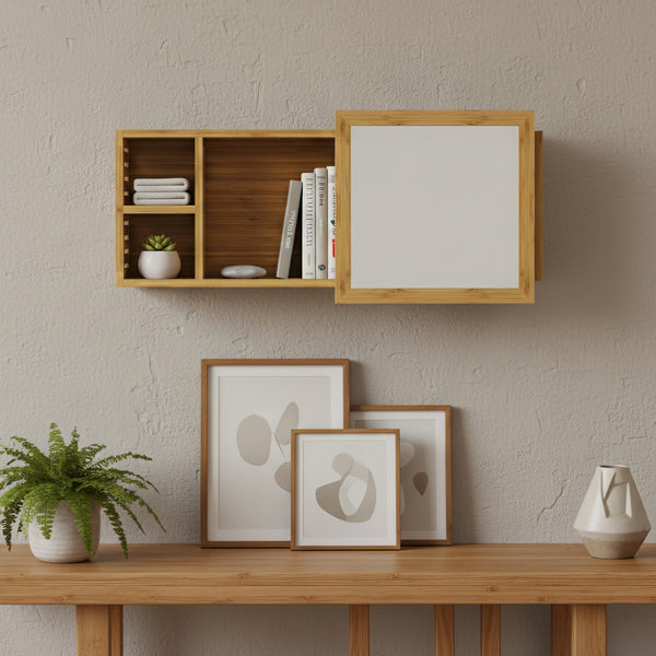 Spiegelschrank Badezimmer Bambus CLARO 80 x 17 x 30 cm natur