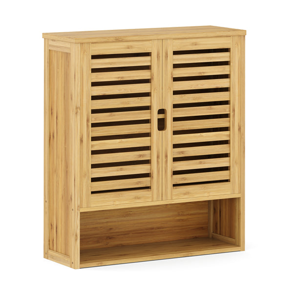 Hängeschrank Bambus SANOVA mit Ablage 59 x 21 x 67 cm natur