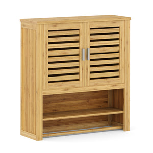 Hängeschrank Bambus VARA mit Ablage 62 x 21 x 66 cm natur