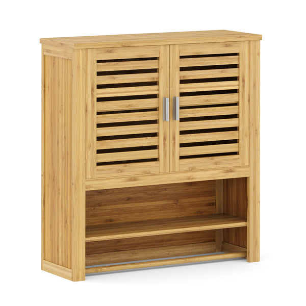 Hängeschrank Bambus VARA mit Ablage 62 x 21 x 66 cm natur