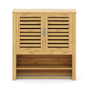 Hängeschrank Bambus VARA mit Ablage 62 x 21 x 66 cm natur