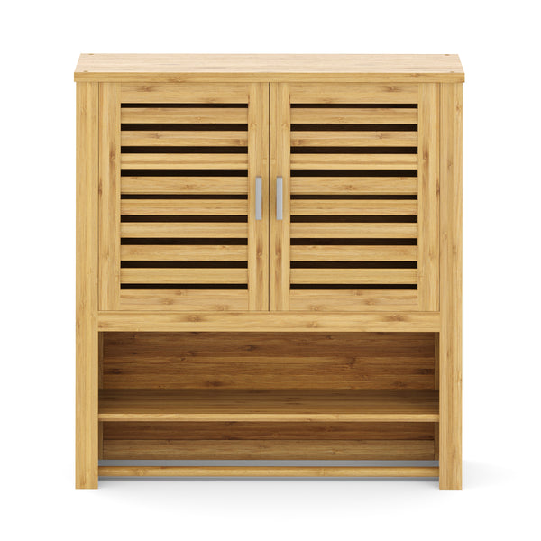 Hängeschrank Bambus VARA mit Ablage 62 x 21 x 66 cm natur