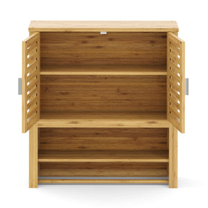 Hängeschrank Bambus VARA mit Ablage 62 x 21 x 66 cm natur