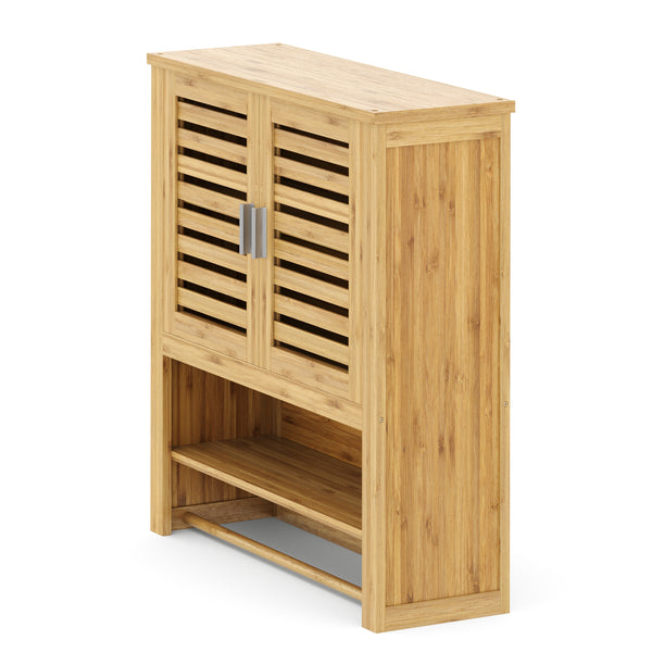 Hängeschrank Bambus VARA mit Ablage 62 x 21 x 66 cm natur