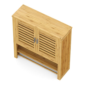 Hängeschrank Bambus VARA mit Ablage 62 x 21 x 66 cm natur