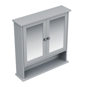 Hängeschrank FONTANA mit Spiegel 56 x 13 x 58 cm grau