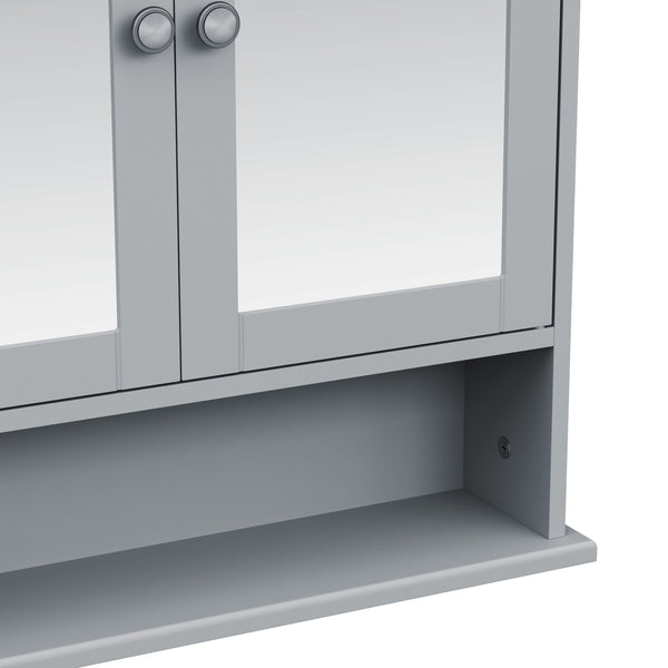 Hängeschrank FONTANA mit Spiegel 56 x 13 x 58 cm grau