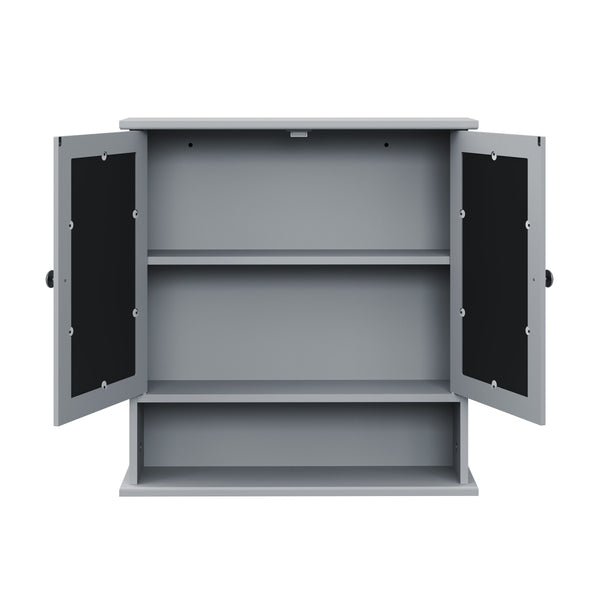Hängeschrank FONTANA mit Spiegel 56 x 13 x 58 cm grau