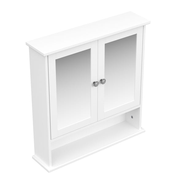 Hängeschrank FONTANA mit Spiegel 56 x 13 x 58 cm weiss
