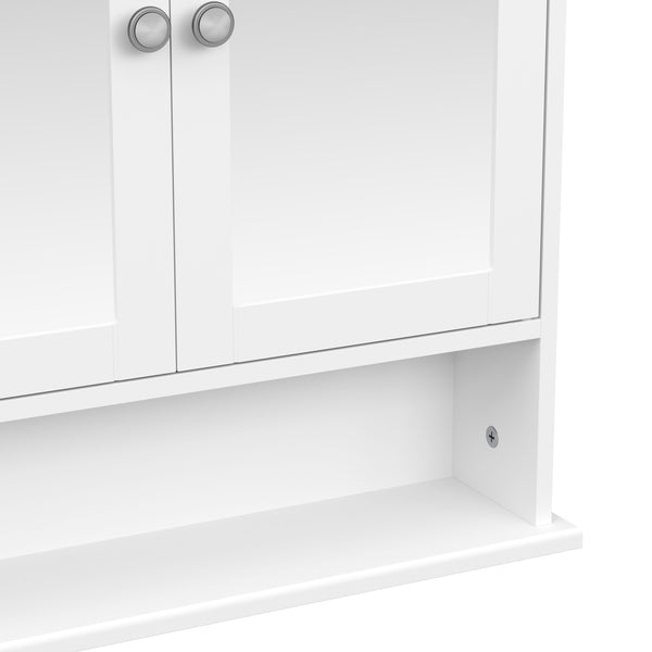 Hängeschrank FONTANA mit Spiegel 56 x 13 x 58 cm weiss