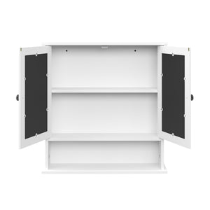 Hängeschrank FONTANA mit Spiegel 56 x 13 x 58 cm weiss
