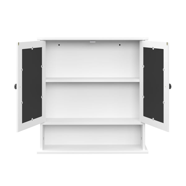 Hängeschrank FONTANA mit Spiegel 56 x 13 x 58 cm weiss