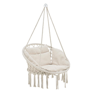 Hängesessel Kailua Max. 150 kg Indoor Outdoor mit Kissen Creme