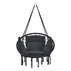 Hängesessel Kailua Max. 150 kg Indoor Outdoor mit Kissen Schwarz