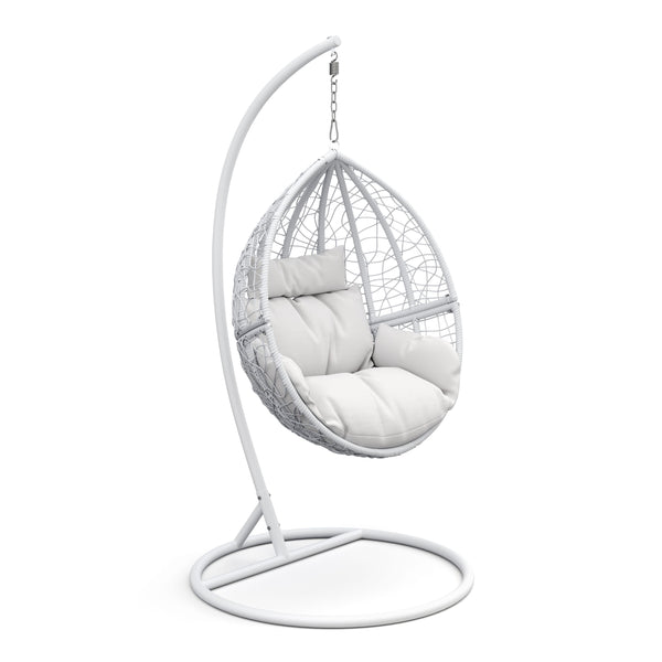 Hängesessel mit Gestell PANAMA weiss/weiss