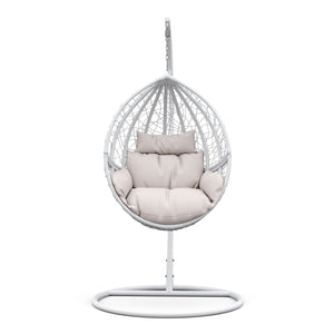 Hängesessel mit Gestell PANAMA weiss/beige