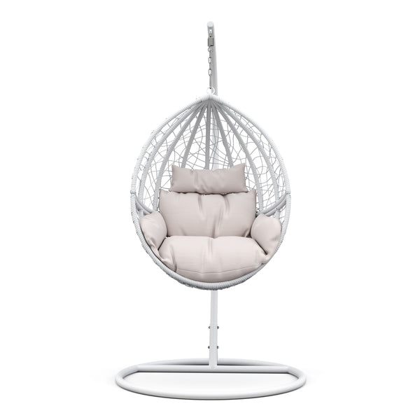 Hängesessel mit Gestell PANAMA weiss/beige
