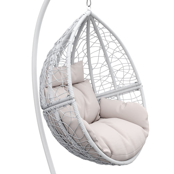 Hängesessel mit Gestell PANAMA weiss/beige
