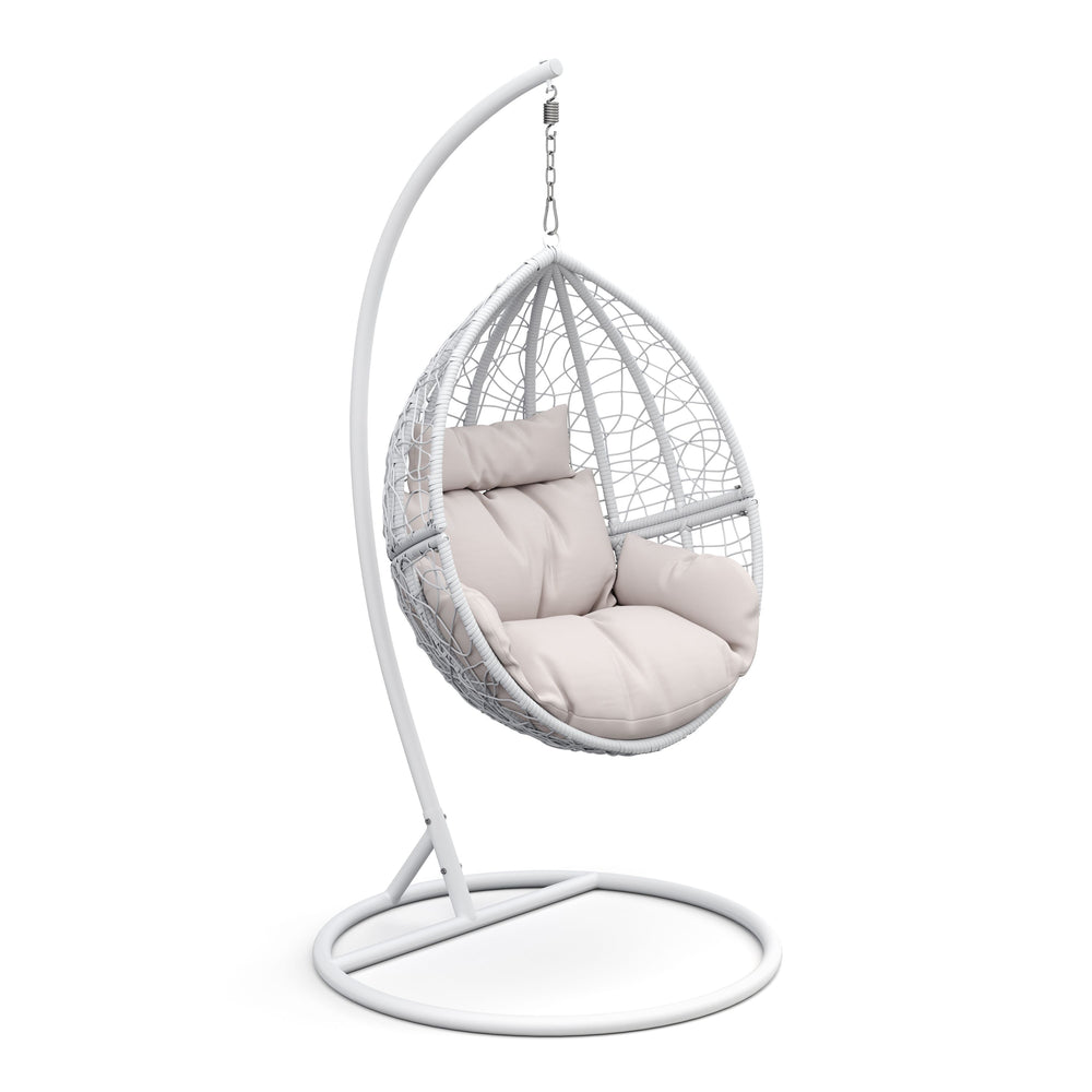 Poltrona sospesa con struttura PANAMA bianco/beige